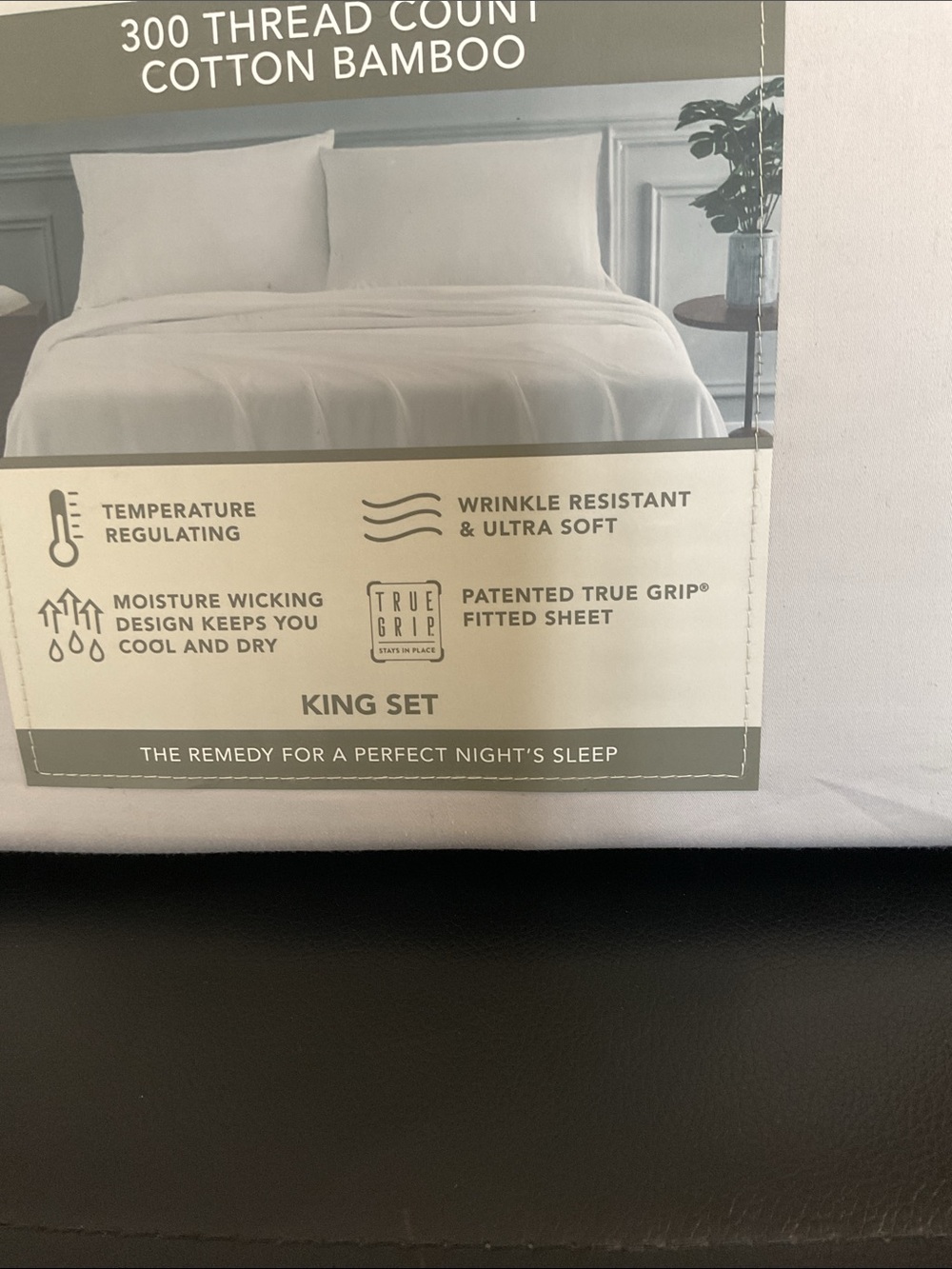 Sleep Rx 4 Piece Sheets set king 300 thread count cotton bamboo. MSRP $200 - Picture 2 of 3